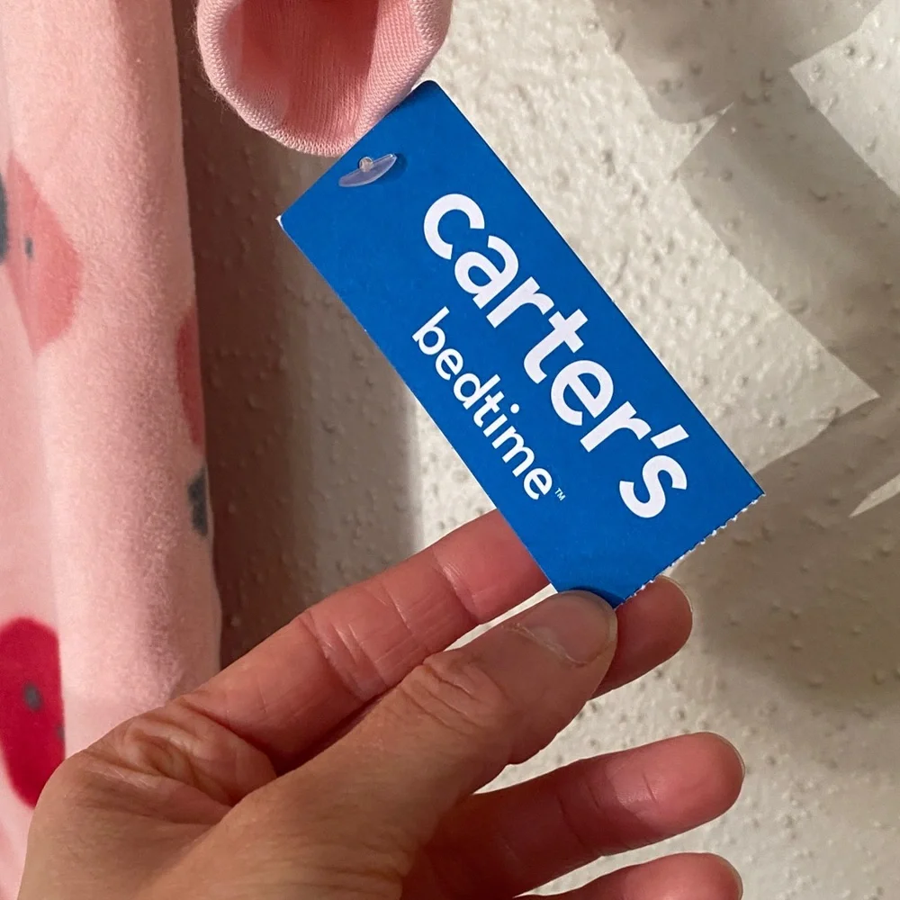 NWT Carter’s 18M Pink Strawberry Footed Pajamas 🍓 | Zip Up | OEKO-TEX - Picture 2 of 14